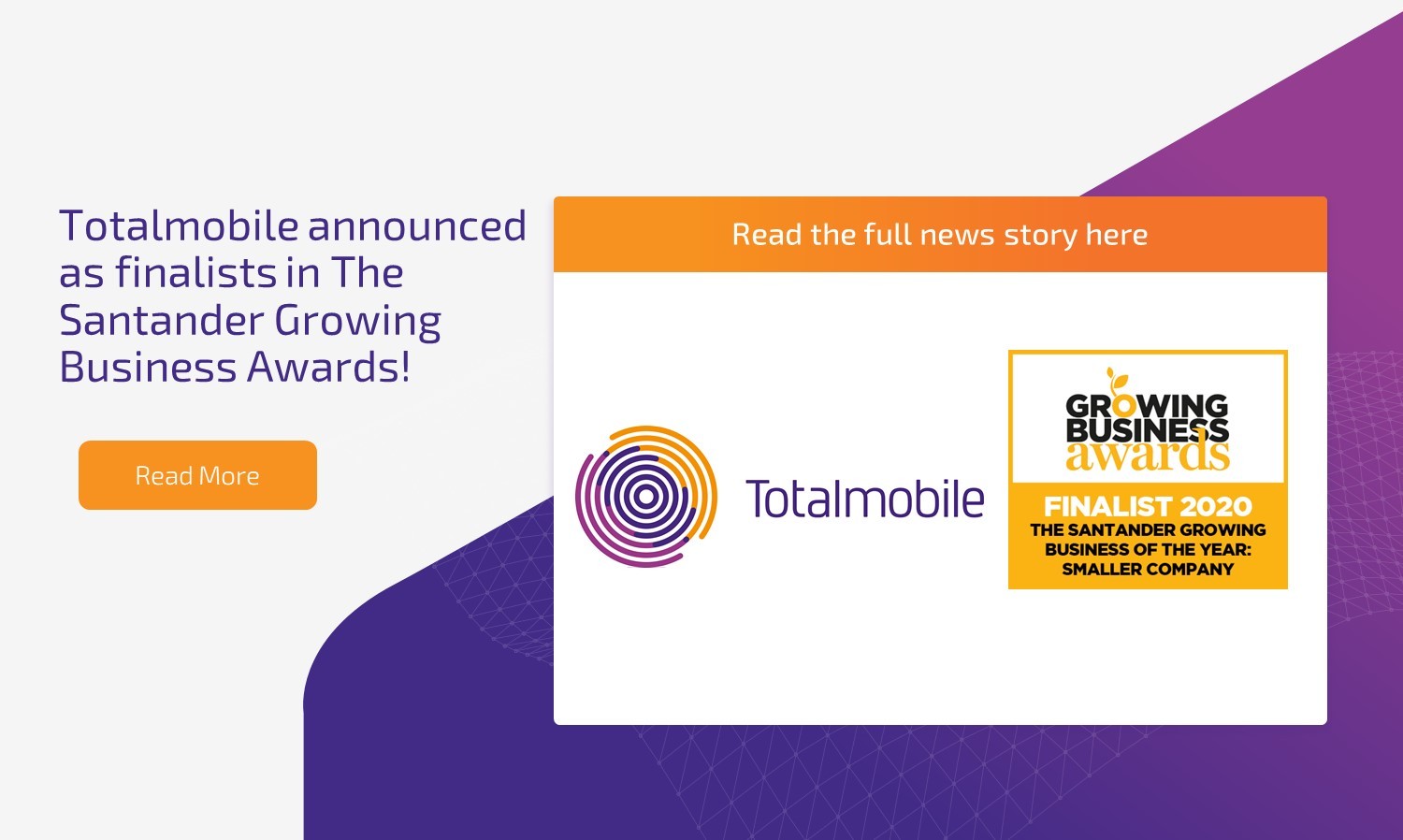Totalmobile announced as finalists in The Santander Growing Business of the Year Awards