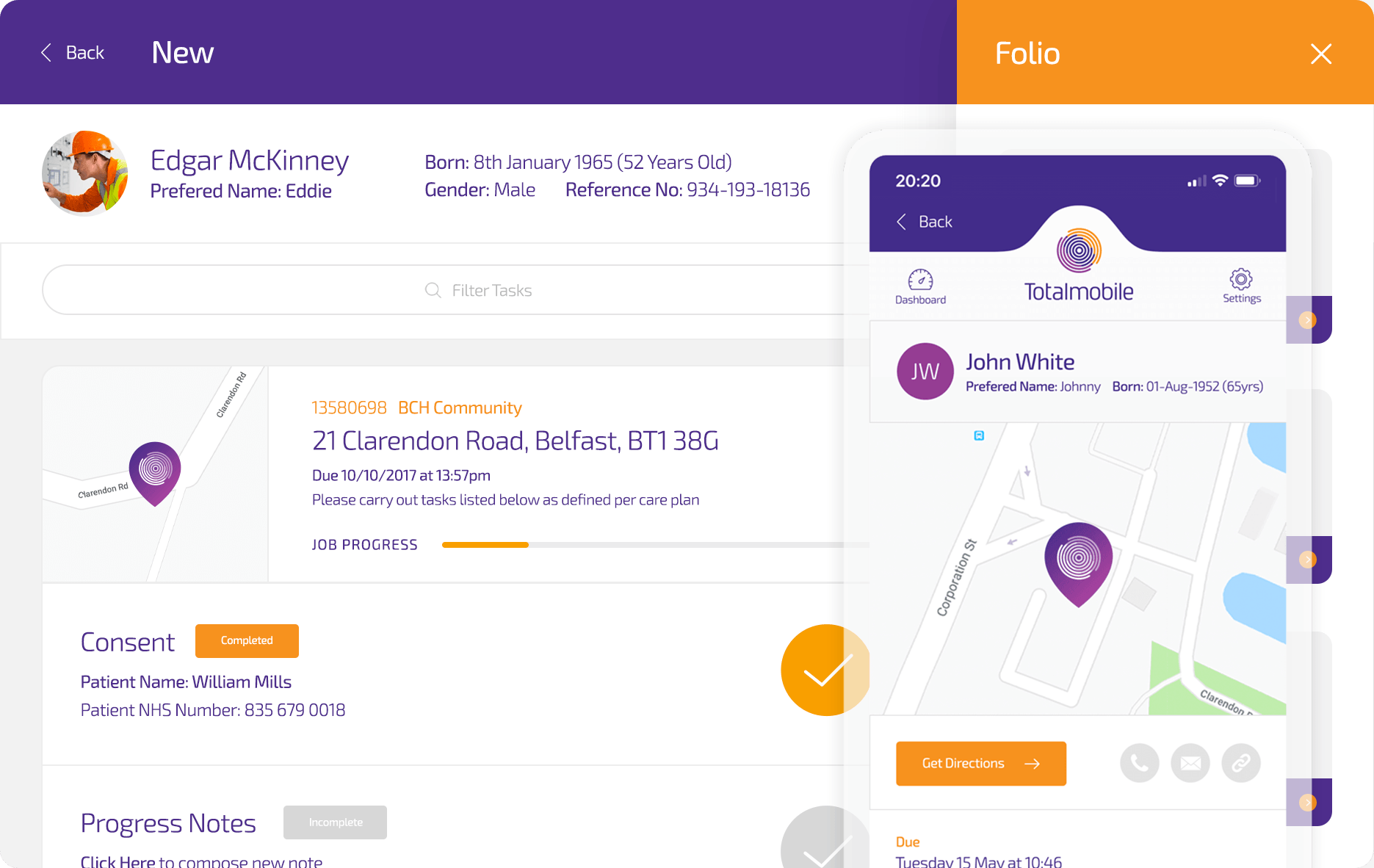 Totalmobile mobile working solution screenshot